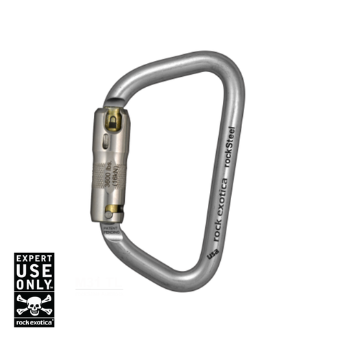 Rock Exotica RockSteel Auto-Lock Carabiner — Vertical Art Dance